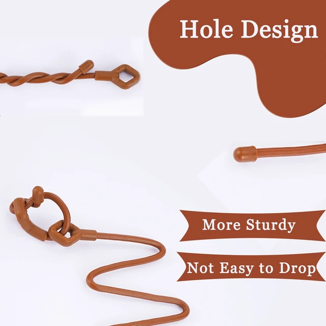 Alt view image 4 of 6 - Twist Ties - Silicone Cable Ties with Holes, Rubber Twist Ties for Cords, 24PK (6inch, 12inch, 18inch) Reusable Gear Ties for Bundling and Holding, Indoor and Outdoor Use(Brown)