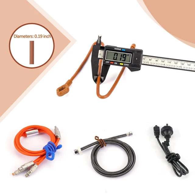 Alt view image 3 of 6 - Twist Ties - Silicone Cable Ties with Holes, Rubber Twist Ties for Cords, 24PK (6inch, 12inch, 18inch) Reusable Gear Ties for Bundling and Holding, Indoor and Outdoor Use(Brown)