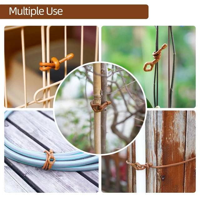 Alt view image 6 of 6 - Twist Ties - Silicone Cable Ties with Holes, Rubber Twist Ties for Cords, 24PK (6inch, 12inch, 18inch) Reusable Gear Ties for Bundling and Holding, Indoor and Outdoor Use(Brown)