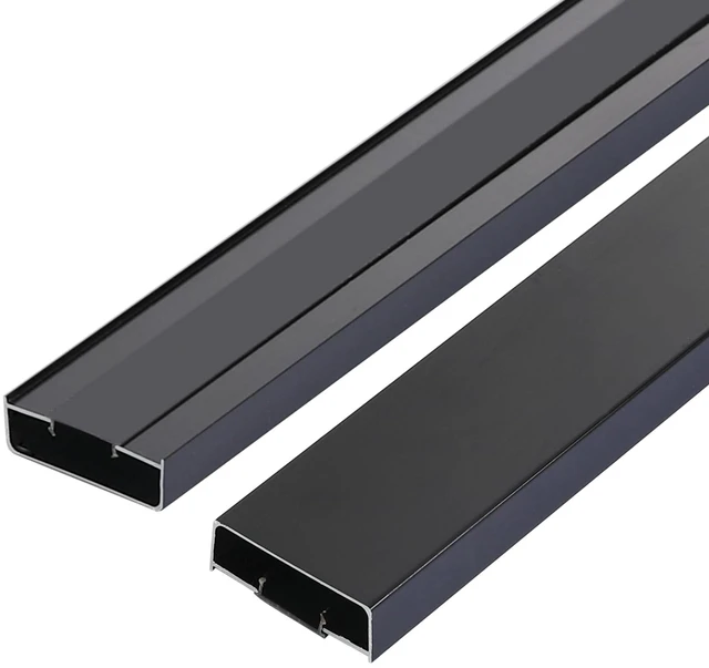 Main image of Aluminium Alloy U Shape Edge Trim Strip Decoration Profiles with Base, Metal Cable Raceway Cord Protector Hider Condenser Concealer Decor Edging Strips