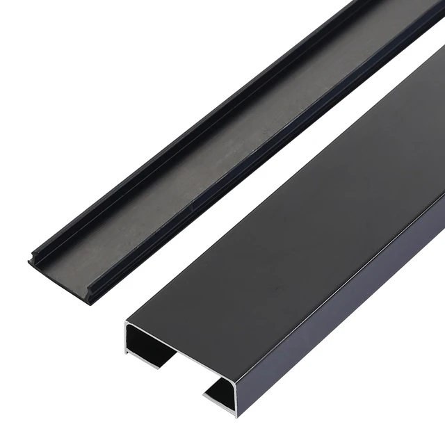 Alt view image 2 of 7 - Aluminium Alloy U Shape Edge Trim Strip Decoration Profiles with Base, Metal Cable Raceway Cord Protector Hider Condenser Concealer Decor Edging Strips