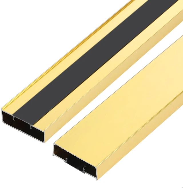 Main image of Aluminium Alloy U Shape Edge Trim Strip Decoration Profiles with Base, Metal Cable Raceway Cord Protector Hider Condenser Concealer Decor Edging Strips
