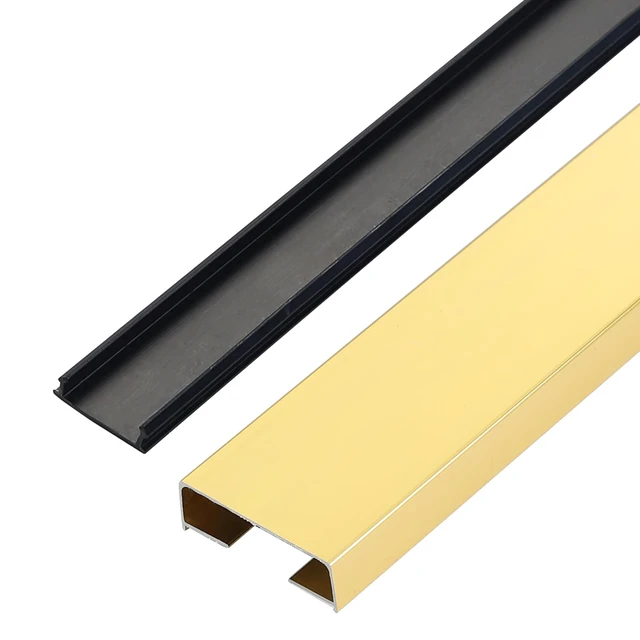 Alt view image 2 of 7 - Aluminium Alloy U Shape Edge Trim Strip Decoration Profiles with Base, Metal Cable Raceway Cord Protector Hider Condenser Concealer Decor Edging Strips