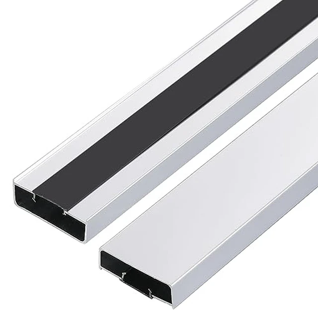 Alt view image 7 of 7 - Aluminium Alloy U Shape Edge Trim Strip Decoration Profiles with Base, Metal Cable Raceway Cord Protector Hider Condenser Concealer Decor Edging Strips