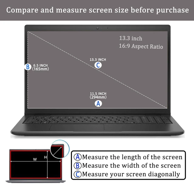 Alt view image 2 of 7 - 2 Pack 13.3" Laptop Tempered Glass Screen Protector for HP/Dell/Sony/Samsung/Lenovo/Acer/MSI/LG/Razer Blade 13.3 inch Aspect Ratio 16:9 Laptop, 9H Hardness,HD Clear, Anti-Scratch