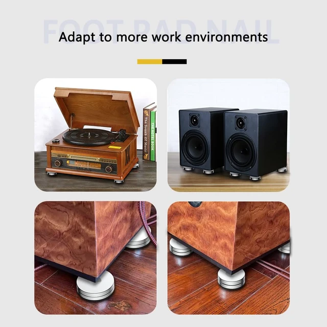 Alt view image 4 of 6 - HiFi Speaker Stand Feet Pads, 25x10mm, Stainless Steel Speaker Isolation Feet for DVD/Amplifier/Turntables/Subwoofer