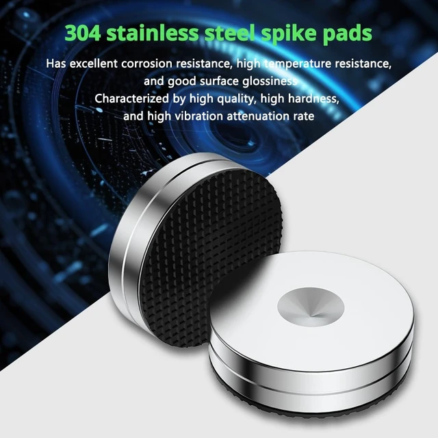 Alt view image 3 of 6 - HiFi Speaker Stand Feet Pads, 25x10mm, Stainless Steel Speaker Isolation Feet for DVD/Amplifier/Turntables/Subwoofer