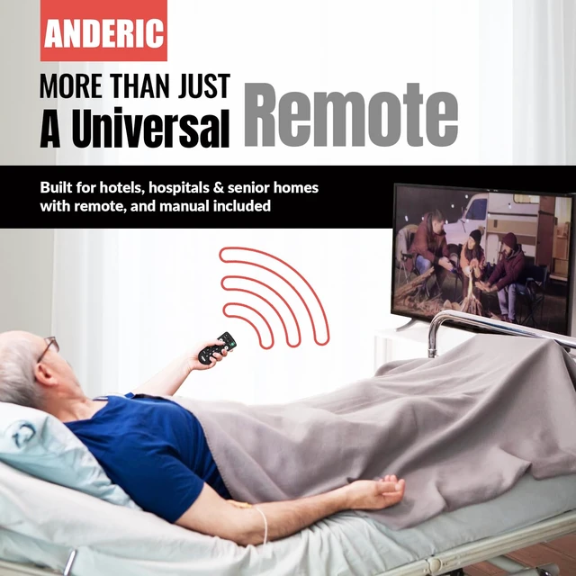 Alt view image 7 of 7 - RR1001 Simple TV Universal Remote - Works All Brands Great for Hotels and Hospitality Rooms - Simple Universal Remote