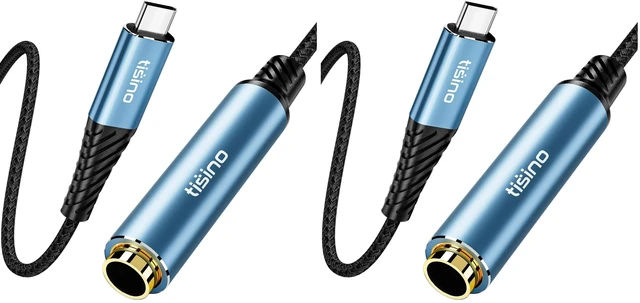 Main image of USB C to 1/4" Headphone Adapter-20cm, 384kHz/32bit USB C to 6.35mm TRS Stereo Jack Adapter Cable for Samrtphone, Laptop, Amplifiers, Mixers, Home Theater, 6.35mm Headphones-20cm (Pack of 2)