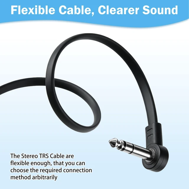 Alt view image 5 of 7 - 1/4" TRS Stereo to Dual 1/4" TS Y-Splitter Insert Cable - 6 ft 6.35mm Right Angle Male to Male Audio Cord for Amplifiers, Mixers, Studio Equipment