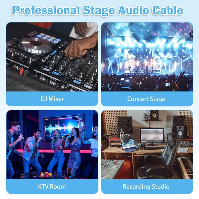 Alt view image 7 of 7 - 1/4" TRS Stereo to Dual 1/4" TS Y-Splitter Insert Cable - 6 ft 6.35mm Right Angle Male to Male Audio Cord for Amplifiers, Mixers, Studio Equipment