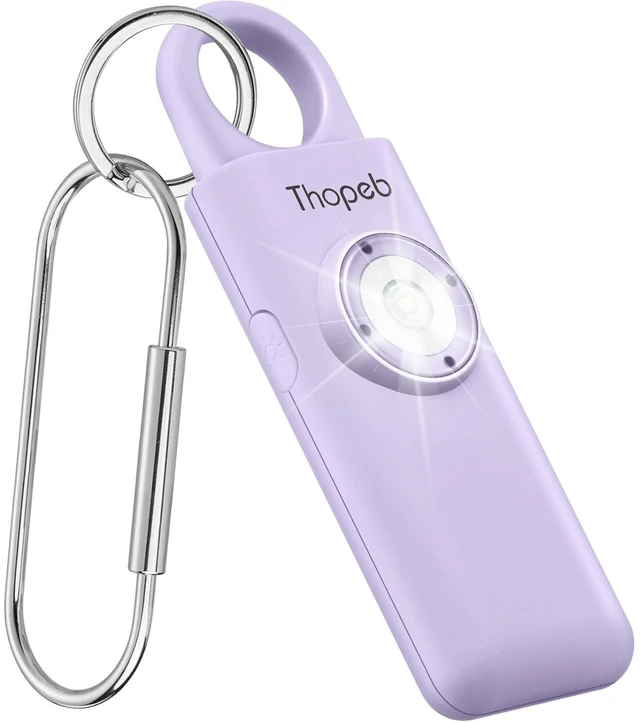 Main image of Personal Safety Alarm for Women Upgraded Rechargeable Strobe with Separate Switch, 135dB Siren, Long-Lasting Protection, Stylish Keychain (Purple)