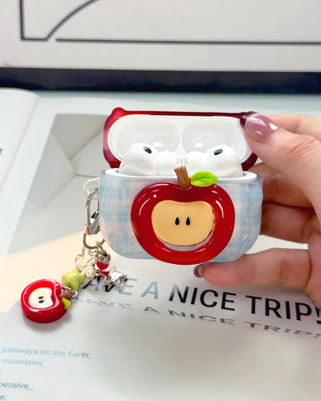 Alt view image 4 of 7 - Compatible with AirPods Pro 2/1 Case Cute Wave Design Shockproof Protective Cover for Girls Women with Keychain Designed for AirPods Pro 2nd/1st Generation