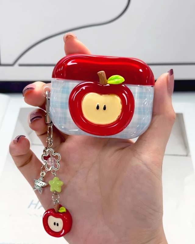 Alt view image 5 of 7 - Compatible with AirPods Pro 2/1 Case Cute Wave Design Shockproof Protective Cover for Girls Women with Keychain Designed for AirPods Pro 2nd/1st Generation