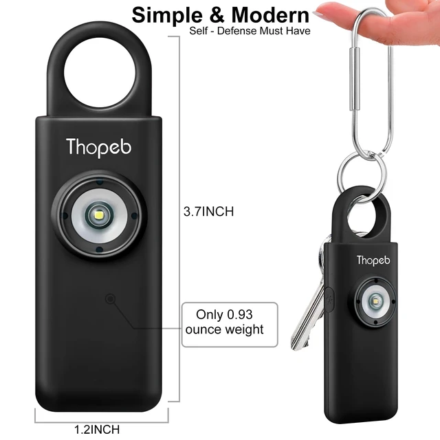 Alt view image 3 of 7 - Personal Safety Alarm for Women Upgraded Rechargeable Strobe with Separate Switch, 135dB Siren, Long-Lasting Protection, Stylish Keychain (Charcoal)