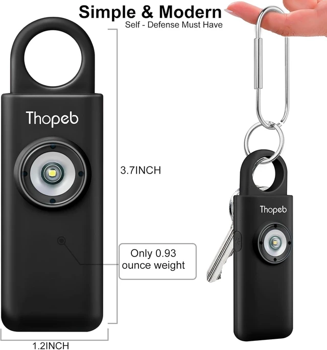 Alt view image 6 of 7 - Personal Safety Alarm for Women Upgraded Rechargeable Strobe with Separate Switch, 135dB Siren, Long-Lasting Protection, Stylish Keychain (Charcoal)