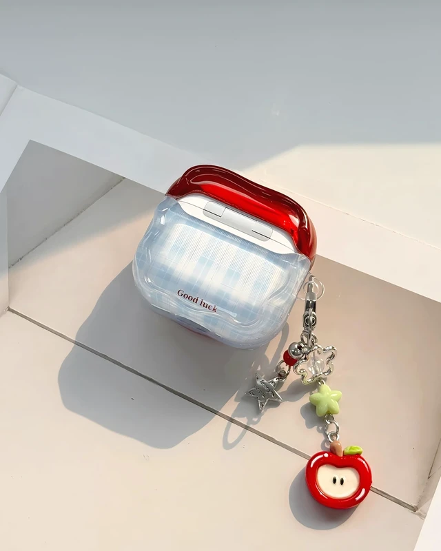 Alt view image 3 of 7 - Compatible with AirPods 5 Case/AirPods 4 Case Cute Wave Design Shockproof Protective Cover for Girls Women with Keychain Designed for AirPods 5th / 4th Generation