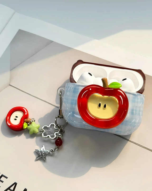 Alt view image 2 of 7 - Compatible with AirPods Pro 3 Case Cute Wave Design Shockproof Protective Cover for Girls Women with Keychain Designed for AirPods Pro 3rd Generation(2025)