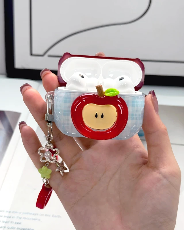 Alt view image 4 of 7 - Compatible with AirPods Pro 3 Case Cute Wave Design Shockproof Protective Cover for Girls Women with Keychain Designed for AirPods Pro 3rd Generation(2025)