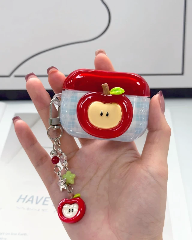 Alt view image 5 of 7 - Compatible with AirPods Pro 3 Case Cute Wave Design Shockproof Protective Cover for Girls Women with Keychain Designed for AirPods Pro 3rd Generation(2025)