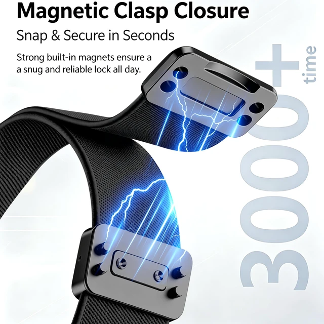 Alt view image 4 of 7 - Magnetic Sport Nylon Band Compatible with Google Fitbit Air Active Band Magnetic Clasp Soft Stretchy Nylon Band for Women MenAdjustable Breathable Wristband Ultra-thin & Lightweight Replacement