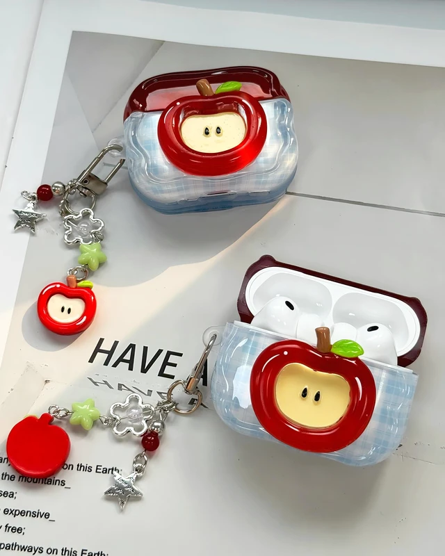 Alt view image 6 of 7 - Compatible with AirPods Pro 3 Case Cute Wave Design Shockproof Protective Cover for Girls Women with Keychain Designed for AirPods Pro 3rd Generation(2025)