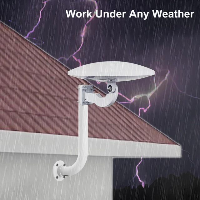 Alt view image 2 of 6 - Pole Mount, Antennas Mount,Easy Installation Pole for Outside Home Antenna Installation. Hide and Protect Cable of Equipment. (White, 11.8 in)