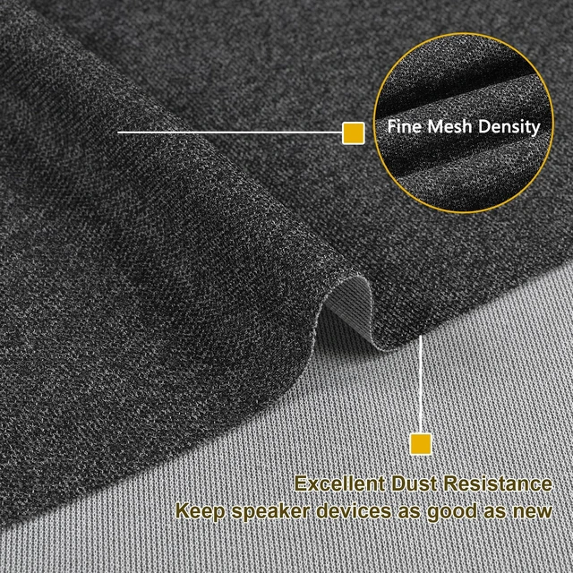 Alt view image 3 of 7 - 96"x54" Speaker Grill Cloth, Water Resistant Mesh Fabric Black Dustproof for Replacement Home Theater Repair Vintage Speaker Cover Renovation Stage Audio Custom Cabinets