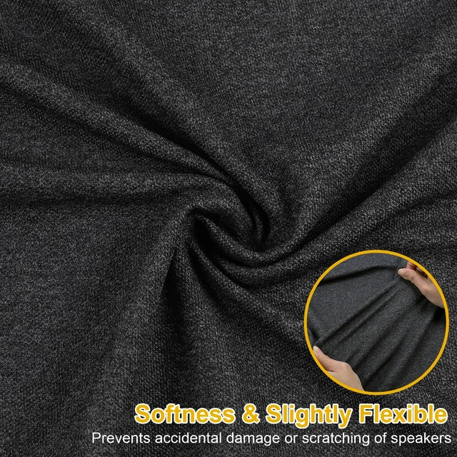 Alt view image 4 of 7 - 96"x54" Speaker Grill Cloth, Water Resistant Mesh Fabric Black Dustproof for Replacement Home Theater Repair Vintage Speaker Cover Renovation Stage Audio Custom Cabinets