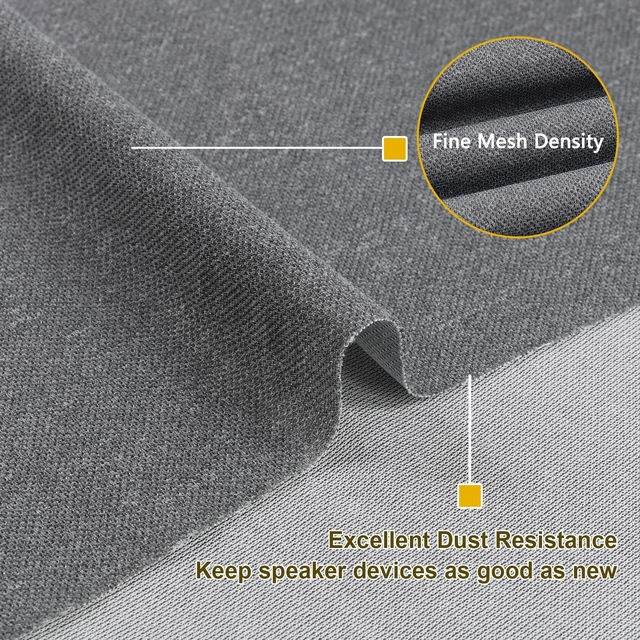 Alt view image 3 of 7 - 96"x54" Speaker Grill Cloth, Water Resistant Mesh Fabric Gray Dustproof for Replacement Home Theater Repair Vintage Speaker Cover Renovation Stage Audio Custom Cabinets