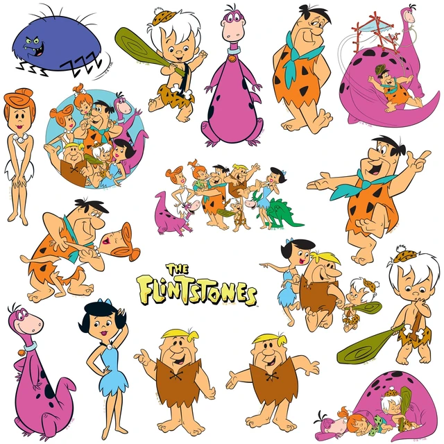 Alt view image 4 of 6 - The Flintstones 100 Sticker Pack Waterproof Vinyl Decals Officially Licensed Flintstones Stickers Great for Water Bottles, Skateboards, Luggage, Laptops, Bumpers & Cars