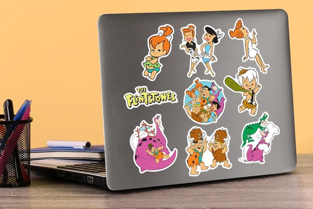 Alt view image 5 of 6 - The Flintstones 100 Sticker Pack Waterproof Vinyl Decals Officially Licensed Flintstones Stickers Great for Water Bottles, Skateboards, Luggage, Laptops, Bumpers & Cars