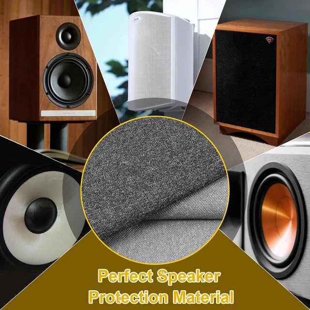 Alt view image 7 of 7 - 96"x54" Speaker Grill Cloth, Water Resistant Mesh Fabric Gray Dustproof for Replacement Home Theater Repair Vintage Speaker Cover Renovation Stage Audio Custom Cabinets