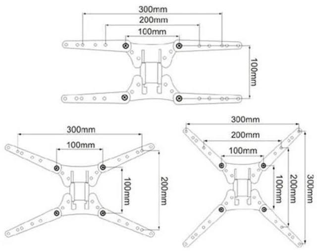 Main image of VESA 300 Adapter, Change 200x200 Pattern to 300x100 300x200 and 300x300 (Pack of 2)