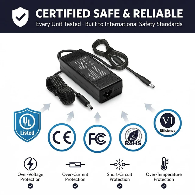Alt view image 6 of 6 - for 90W Dell Laptop Charger AC Adapter Power Cord OptiPlex Micro 4.5x3.0mm For Dell OptiPlex 3050 3080 7050 7060 9020 3000 5000 7000 MFF Mini PC; Latitude 13 3310 3420, Inspiron 3501 3505. Micro only
