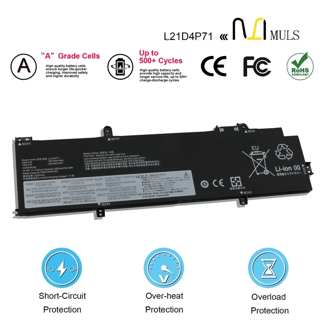 Alt view image 4 of 7 - L21D4P71 L21M4P71 Laptop Battery for Lenovo ThinkPad T14/ P14s Gen 3 ThinkPad T14/ P14s Gen 4 Series L21M4P72 L21L4P71 L21C4P71 15.48V 52.5 Wh with Tools Office work, Online study, Business trip