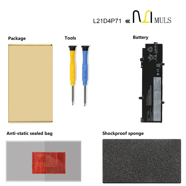 Alt view image 6 of 7 - L21D4P71 L21M4P71 Laptop Battery for Lenovo ThinkPad T14/ P14s Gen 3 ThinkPad T14/ P14s Gen 4 Series L21M4P72 L21L4P71 L21C4P71 15.48V 52.5 Wh with Tools Office work, Online study, Business trip
