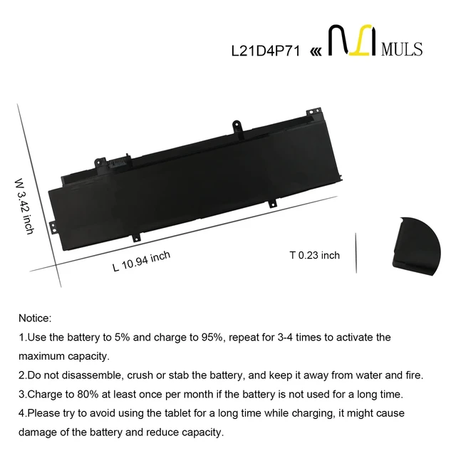 Alt view image 7 of 7 - L21D4P71 L21M4P71 Laptop Battery for Lenovo ThinkPad T14/ P14s Gen 3 ThinkPad T14/ P14s Gen 4 Series L21M4P72 L21L4P71 L21C4P71 15.48V 52.5 Wh with Tools Office work, Online study, Business trip