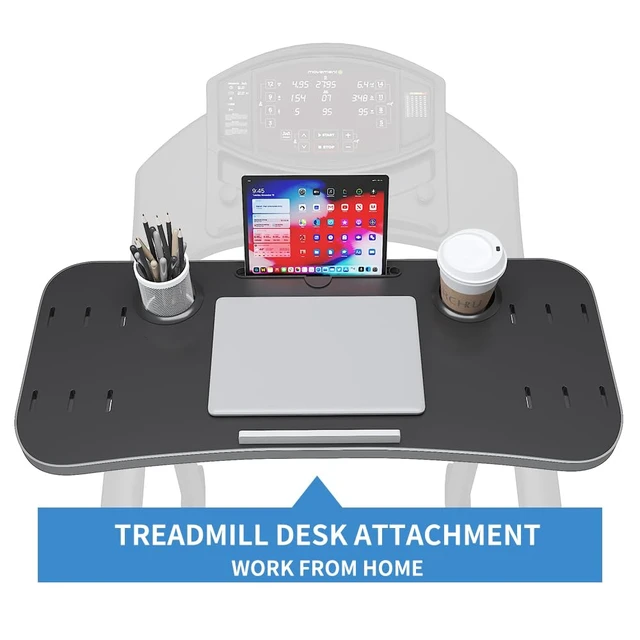 Alt view image 7 of 7 - Treadmill Desk Attachment with Laptop Platform, Black Universal Ergonomic Workstation for Laptops/Tablets, Fits Treadmill Handlebars Up to 36 Inches