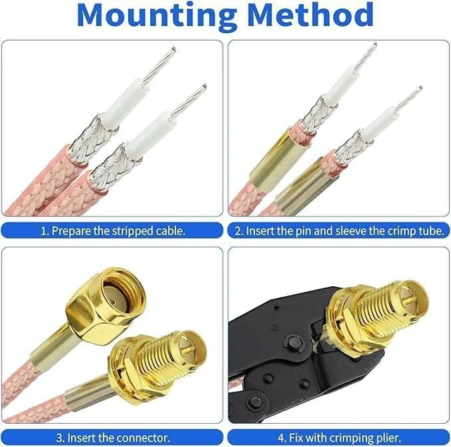 Alt view image 6 of 7 - RG 316 Cable Low Loss RF Coaxial Coax Cable for DIY 20 Feet Flexible Lightweight Thin RF RG316 Coaxial Cable