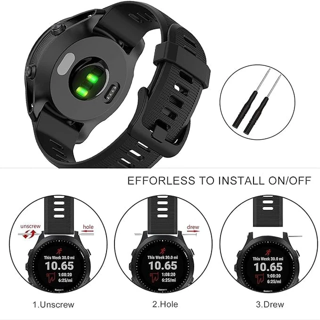 Alt view image 2 of 5 - Waterproof Band Compatible with Forerunner 945/935 Watch Band Soft Silicone Breathable Sports Adjustable Replacement Wristbands for Women Men, Grey