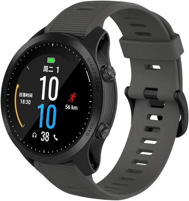 Alt view image 3 of 5 - Waterproof Band Compatible with Forerunner 945/935 Watch Band Soft Silicone Breathable Sports Adjustable Replacement Wristbands for Women Men, Grey