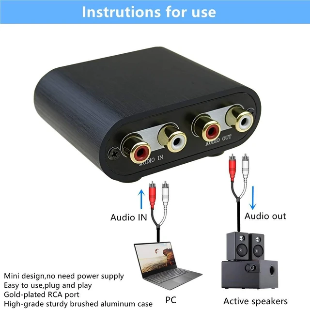 Alt view image 5 of 7 - RCA Audio Volume Controller, line Volume Control Box, Mini attenuator knob -RC11