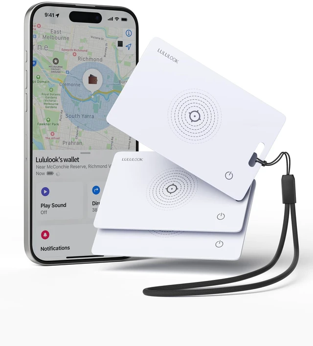 Main image of 3-Pack 2026 Air Card Tag Tracker Wallet Tracker Card (iOS Only), White 0.07in Ultra Slim, Wireless Rechargeable, IP68 Waterproof, GPS Smartcard Tracker for Wallet Passport for Luggage Tags