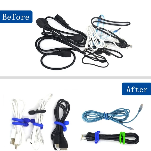 Alt view image 7 of 7 - Twist Ties - Silicone Cable Ties with Holes, 24PK Rubber Twist Ties for Cords, Reusable Gear Ties 6inch, 12inch, 18inch for Bundling and Organizing, Indoor and Outdoor Use(Blue)