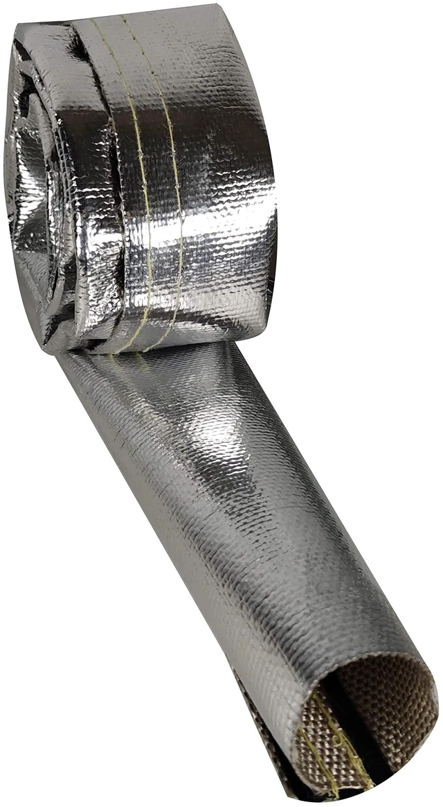 Main image of Heat Shroud 3/4" ID 10 ft Aluminized Sleeving Lightweight Aluminum Fiberglass Insulated Shield Sleeve for 3/4 OD Braided Hoses, Fuel Lines, Cables or Electrical Wiring Ultimate Heat Protection