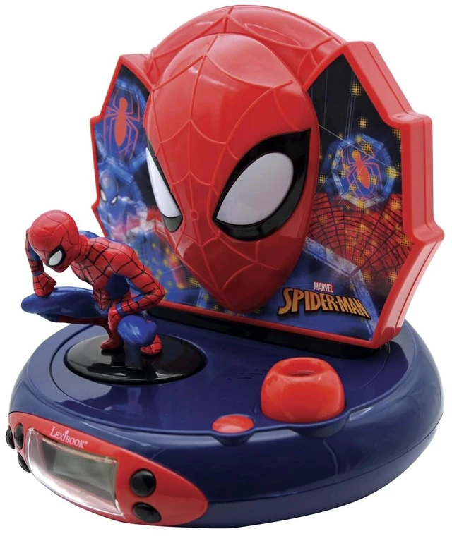 Main image of Spider-Man Projector Radio Clock, RP500SP Night light, Ceiling projection, Sound effects, Blue/Red
