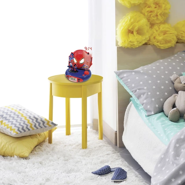 Alt view image 6 of 7 - Spider-Man Projector Radio Clock, RP500SP Night light, Ceiling projection, Sound effects, Blue/Red