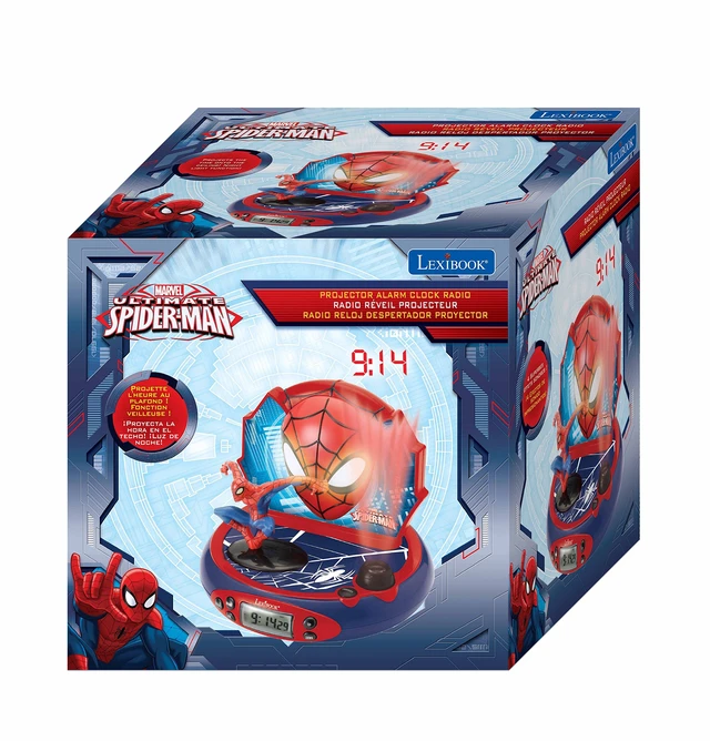 Alt view image 7 of 7 - Spider-Man Projector Radio Clock, RP500SP Night light, Ceiling projection, Sound effects, Blue/Red