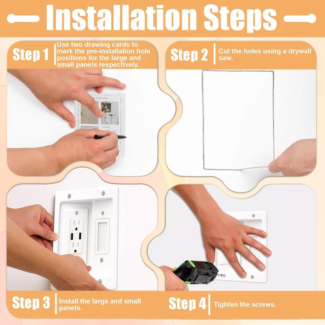 Alt view image 5 of 7 - TV Cord Hider for Wall Mounted TV, in-Wall Cable Management System with Recessed Power Outlet, Power & Low Voltage Cable Concealer Kit for Clean and Organized Home Theater Setup(AC+ USB)